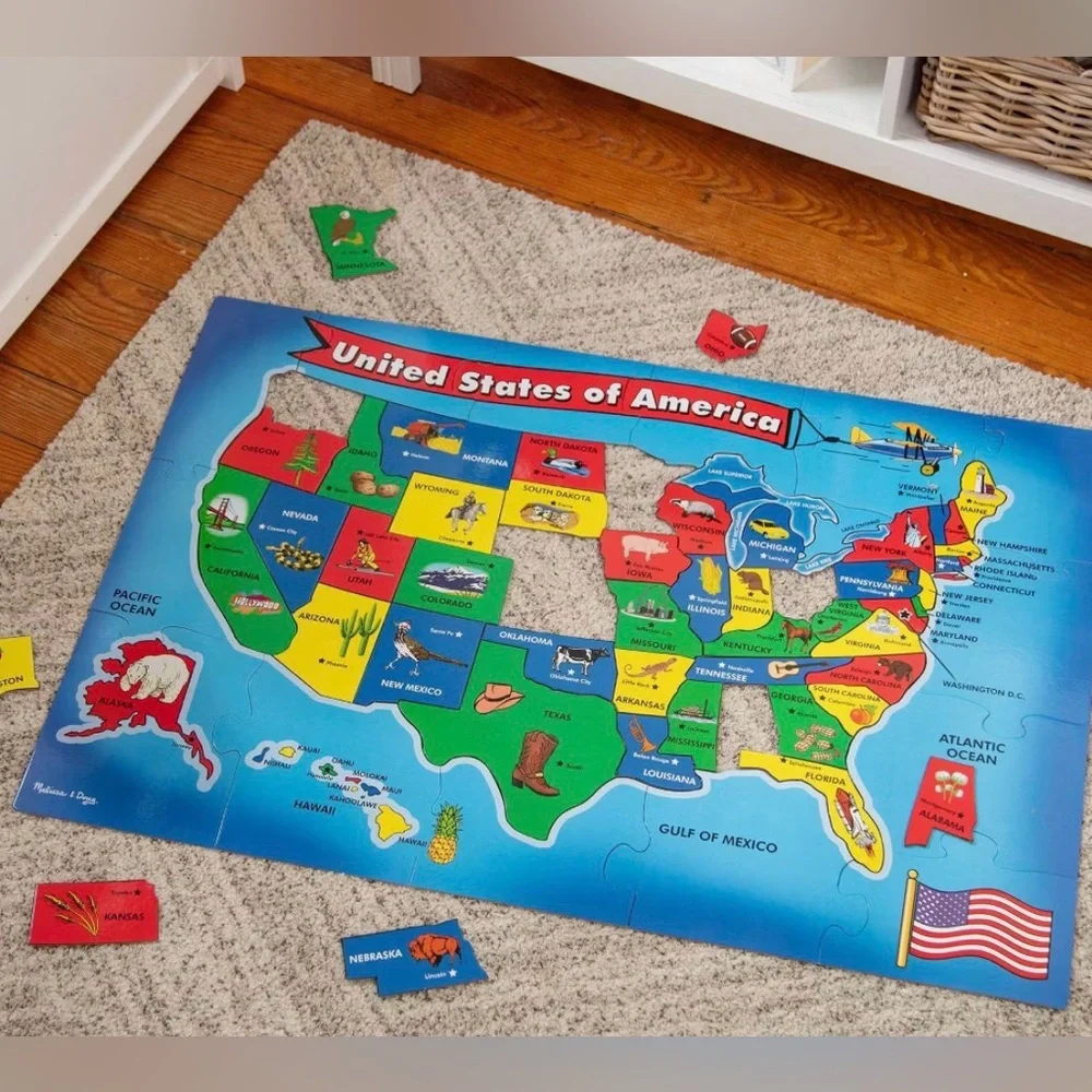 Melissa & Doug 51 Pieces United States of America Jumbo Floor Puzzle Map